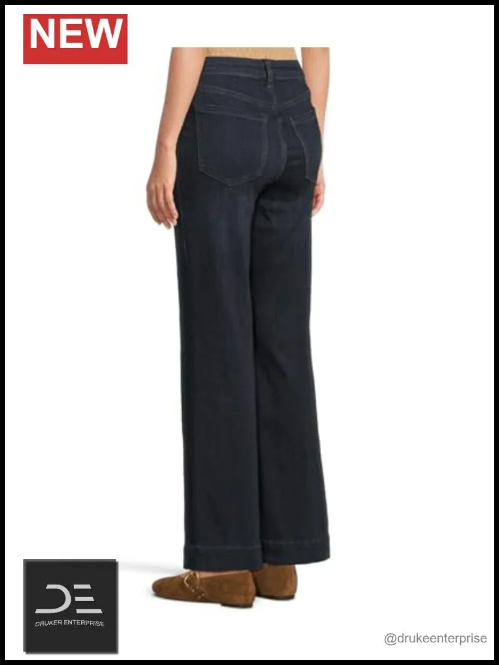 Bootcut Jeans Wide Hem Mid Rise Stretch Denim